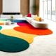 Handcrafted Multicolor Circle Abstract Living Room Rug